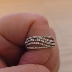 Elegant Silver Wave Ring